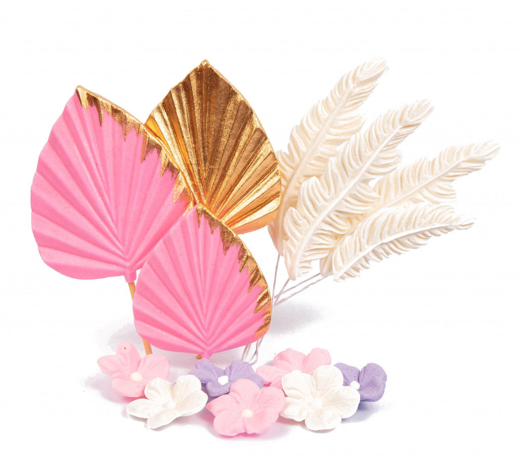 Набір цукрових топерів Фантазія рожева в золоті