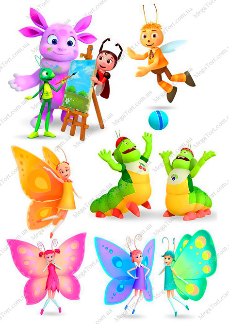 Вафельная картинка для топперов и пряников Лунтик и друзья