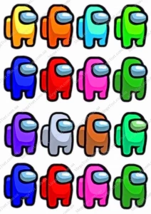 Вафельная картинка для топперов и пряников Амонг Ас (разноцветные)