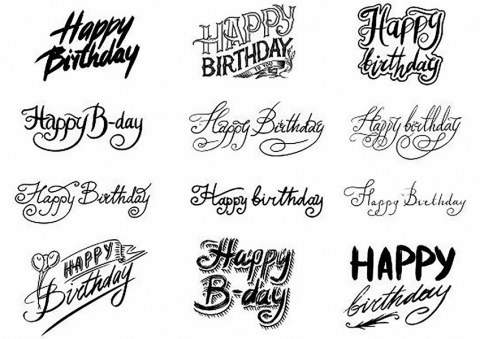 Вафельна картинка для топерів та пряників Написи Нappy birthday