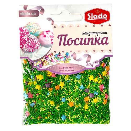 Посыпка фигурная микс “Зеленая поляна”  50г