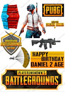 Вафельна картинка для топерів та пряників PUBG (Hарру Birthday)