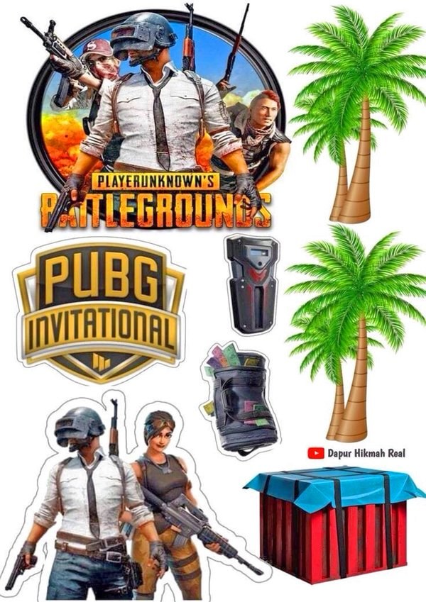Вафельная картинка для топперов и пряников PUBG (пальмы)