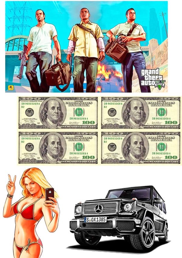 Вафельна картинка для топерів та пряників GTA 5