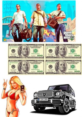 Вафельная картинка для топперов и пряников GTA 5