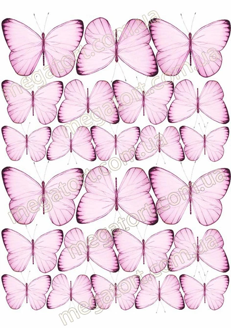 Вафельна картинка "Метелики ніжні №68"
