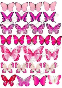 Вафельная картинка "Бабочки №76"