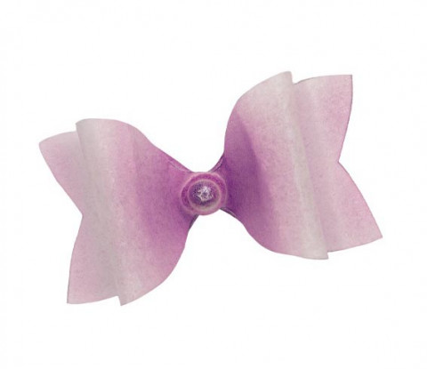 Вафельний декор бантик лаванда L-6cм