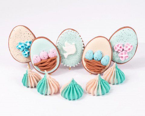 Цукрова прикраса "Яйця і барвінки"