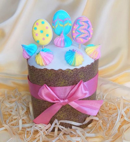Сахарное украшение "Яйца и радуга"