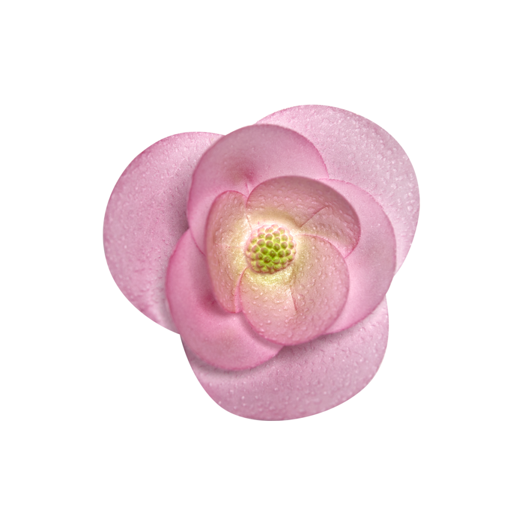 Вафельна квітка Мальва рожева d-6см