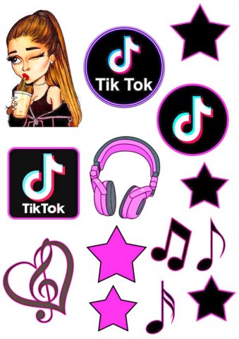 Вафельная картинка "Тик ток с девочкой №110"