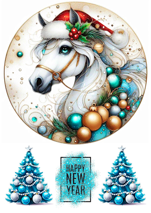 Вафельная картинка Праздничный конь