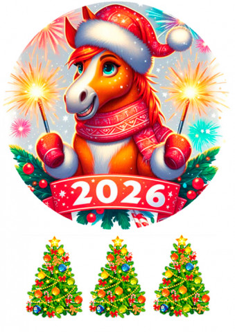 Вафельная картинка Праздничная лошадка