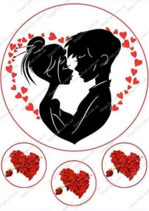 Вафельна картинка "Закохані 2"