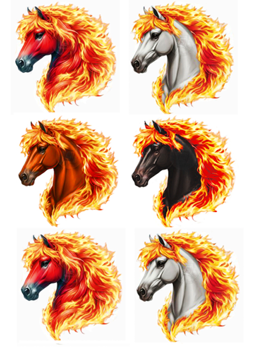 Вафельная картинка для пряников Огненные лошади