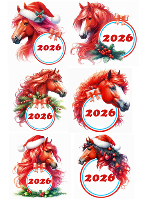 Вафельная картинка для пряников Огненные лошади 2026