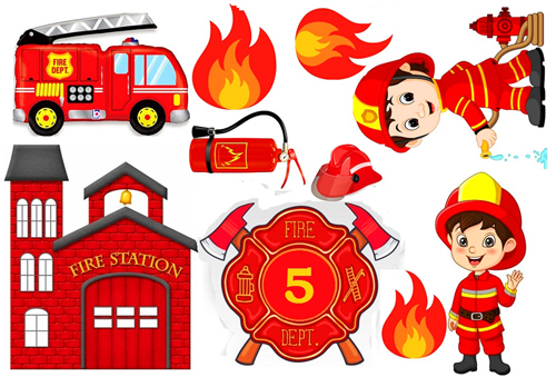 Вафельная картинка для топперов и пряников Пожарник