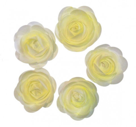 Вафельный цветок роза желтая 6,5см