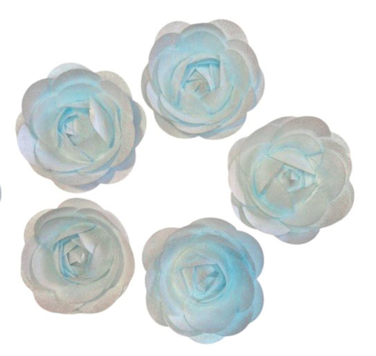 Вафельный цветок роза голубая 6,5см