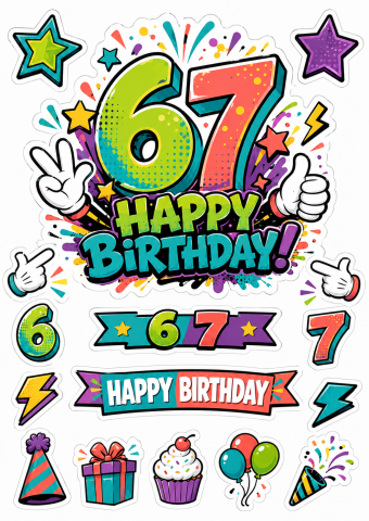 Вафельна картинка для топерів і пряників 67 six seven комікс