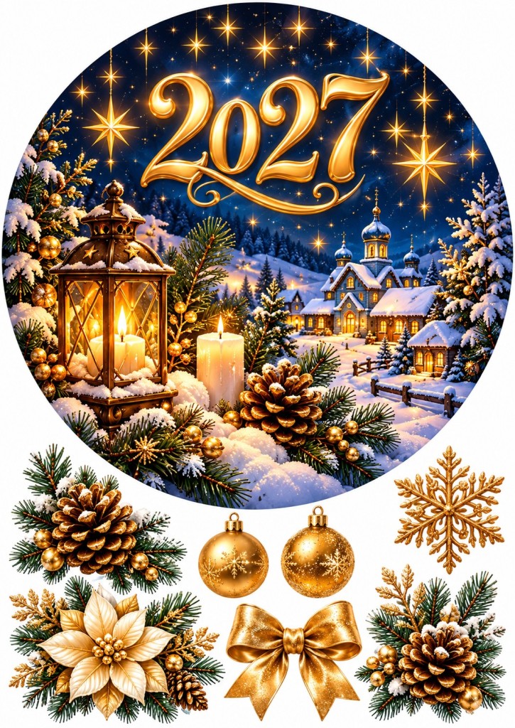 Вафельна картинка Золотий 2027