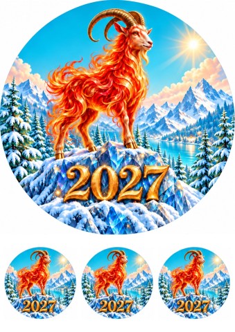 Вафельна картинка Вогняна коза 2027